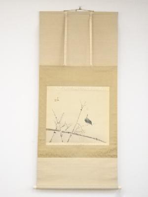 東原方遷筆　浅春　肉筆絹本掛軸（共箱）